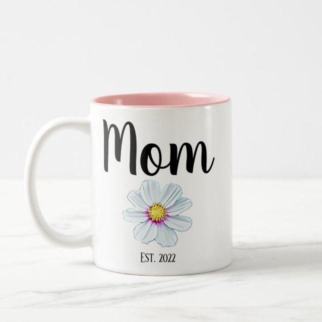 Maman Est personnalisée. Mug café à deux tons de f (Gauche)
