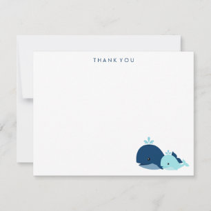 Maman et Blue Baby Whale Merci Cartes