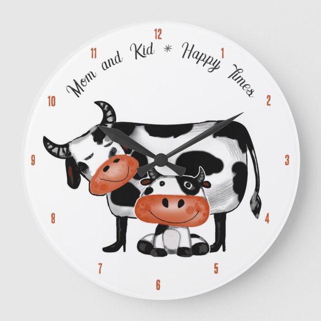Maman et enfant * Happy Times Horloge murale (Recto)