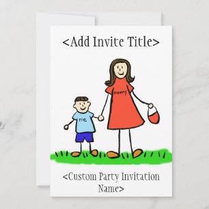"Maman et moi" Boy Invitation ou Invitation (Brune