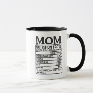 Maman Étiquette nutritionnel Mug
