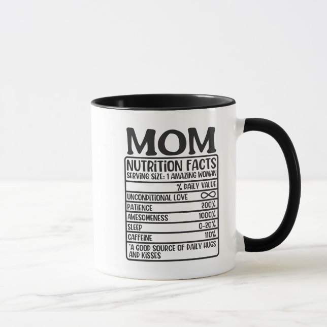 Maman Étiquette nutritionnel Mug (Droite)
