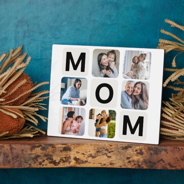 Maman Fête des mères Photo Collage Plaque (Côté)