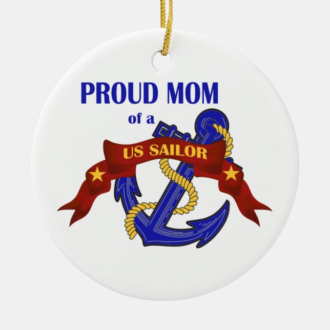 Maman fière d'un ornement de marin des USA (Devant)