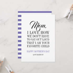 Maman Je suis ta carte de fête de la mère de l'enf