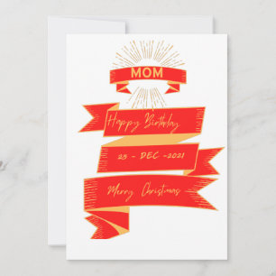Maman Joyeux Noël Bonne carte d'anniversaire