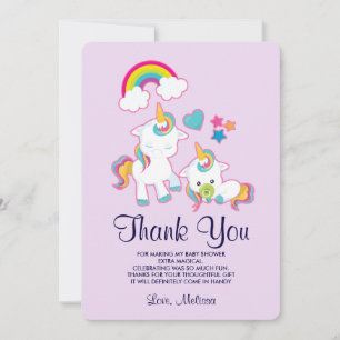 Maman mignonne et bébé licorne magique merci