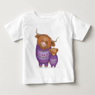 Maman mignonne et bébé T-shirt enfant de vache Hig