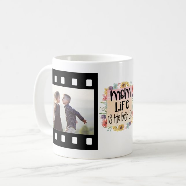 Maman Modèle photo de vie café Mug (Devant gauche)