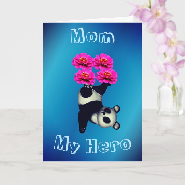 Maman Mon héros Jongle Panda Carte de fête des mèr (Orchidée)