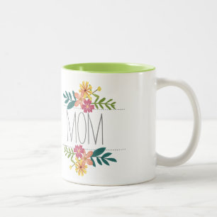 Maman Mug de café avec fleurs