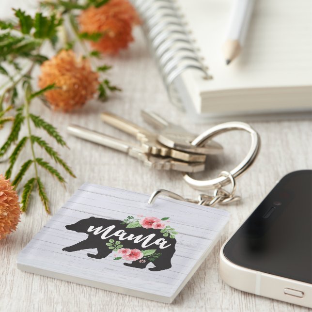 Maman Ours Élégant Rustique Fleurs Florales Maman (Devant Droit)