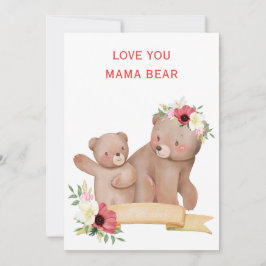 Maman ours mignon carte de fête des mères | adorab