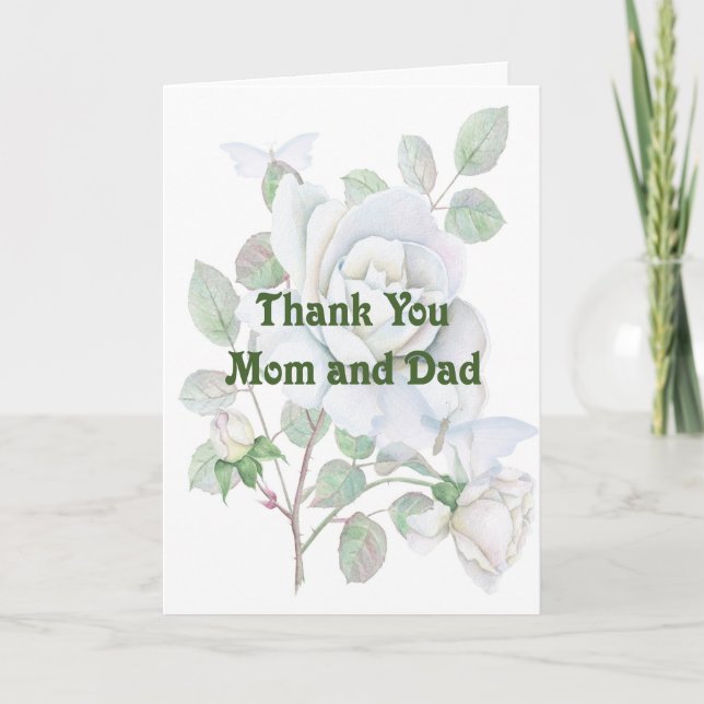Maman & Papa Carte de remerciements pour aider ave (Devant)