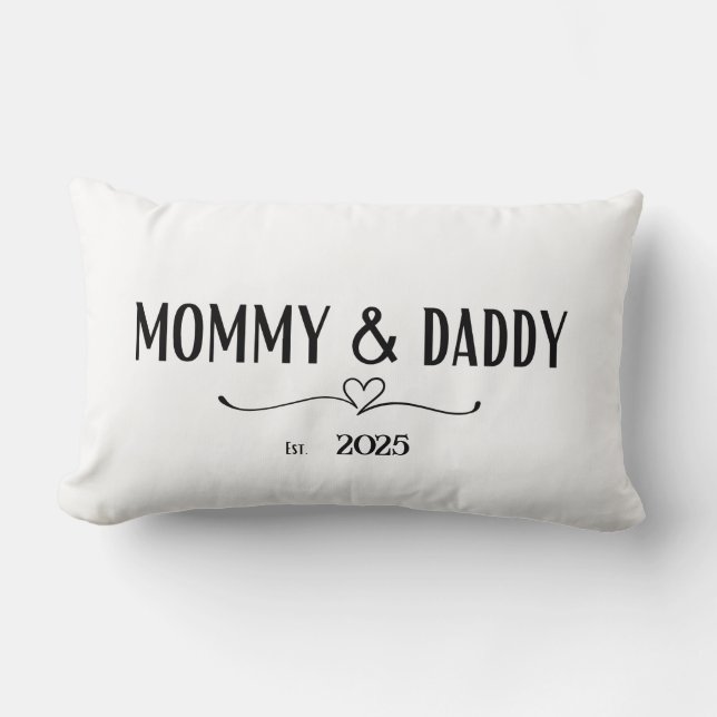 Maman & Papa Est Personnalisée. Année Coussin (Recto)