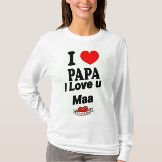 "Maman & Papa Love T-Shirt Femme - Design de coeur