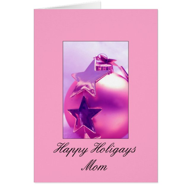Maman - Pink Happy Holigays Card (Lesbian X-mas) (Devant)