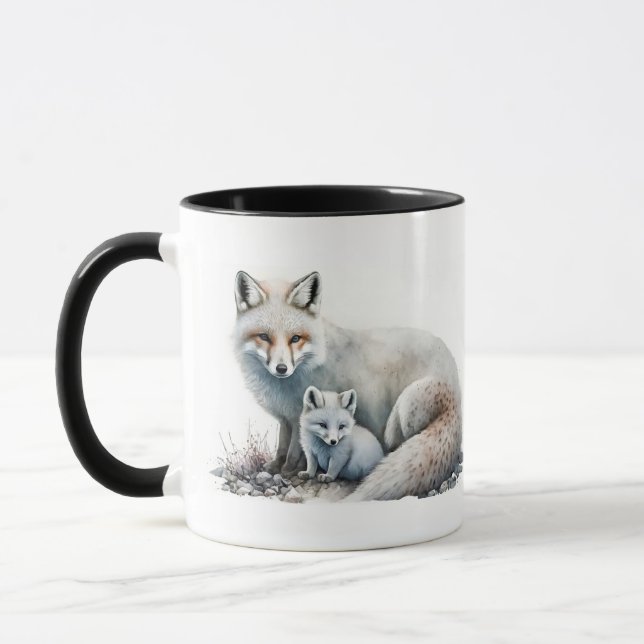 Maman Renard Arctique et Tasse de Petit (Gauche)