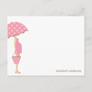 Maman rose à être cartes de Merci de baby shower