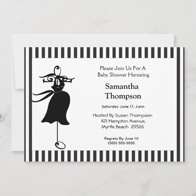 Maman sera Silhouette Baby shower Invitation (Devant)