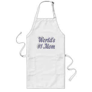 Maman tablier long gris texte