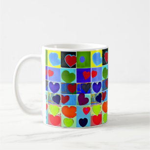 Maman tasses moderne mignon coeur pop art moderne 