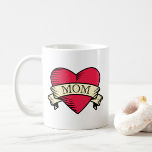 Maman Tattoo Style Coeur café Mug