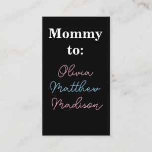 Maman to : Pink Blue Kids Noms de la carte d'appel