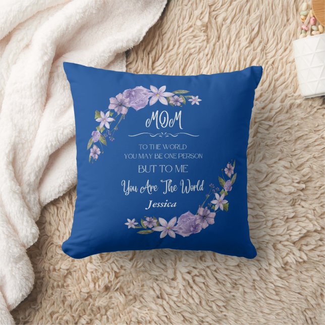 Maman Tu Es Le Monde Personnalisé Nom Jeu Oreiller (Couverture)