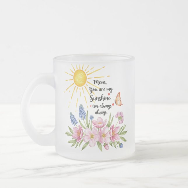 Maman, Tu Es Mon Soleil - Mug De Verre Gelé (10oz (Gauche)