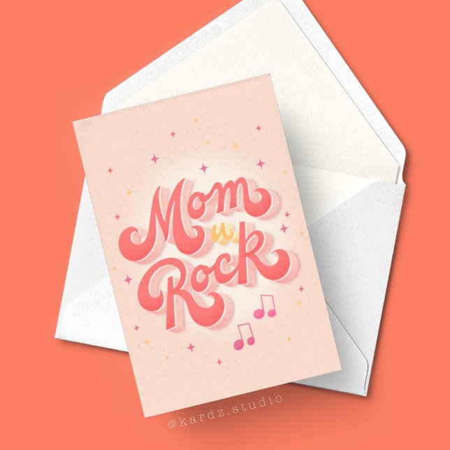 Maman, tu roches une bonne carte de jour pour les  (The image shows a 5x7 inch card. Personalize with your message inside.)