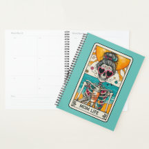 Maman Vie Skeleton Planificateur de carte Tarot