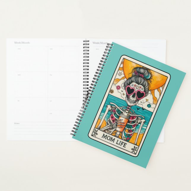 Maman Vie Skeleton Planificateur de carte Tarot (Devant avec enveloppe)