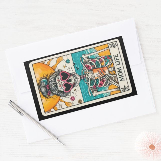 Maman Vie Stickers Carte Tarot Squelette (Enveloppe)