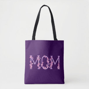 Maman violette tordue avec des orchidées sac d'art