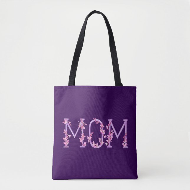 Maman violette tordue avec des orchidées sac d'art (Devant)