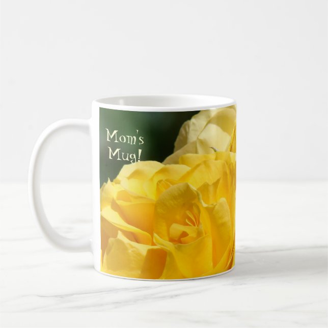 Maman's Mug ! Coupe de café Mug Rose jaune Fleurs (Gauche)