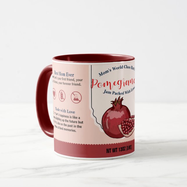 Maman's World Class Pomegranate Love Jam Mug (Devant gauche)