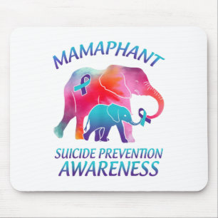 Mamaphant Suizidpräventionsbewusstsein Mama Elepha Mousepad