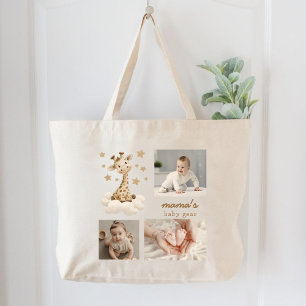 Mamas Baby Gear Foto Collage Niedliche Giraffe Jumbo Stoffbeutel