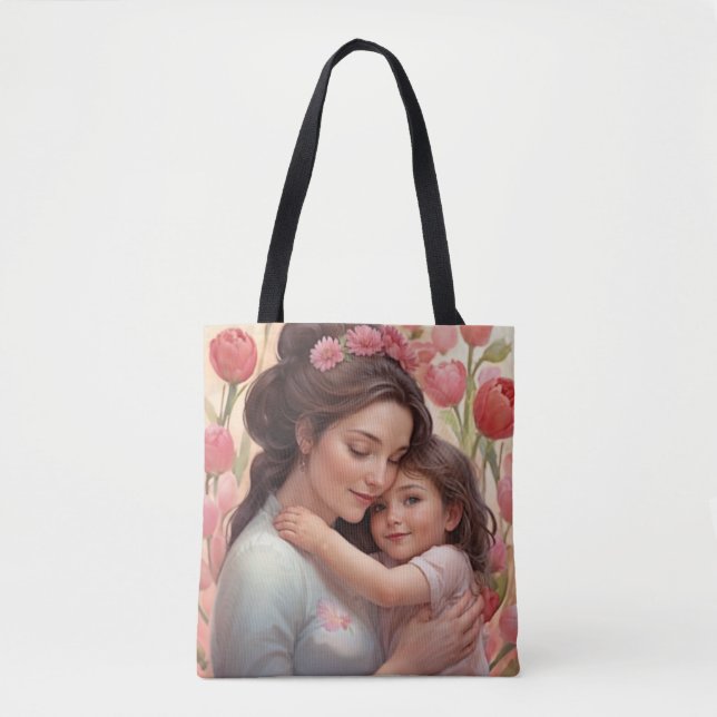 Mama's Beutel der Liebe - Mutter & Tochter Tote Ta Tasche (Vorderseite)