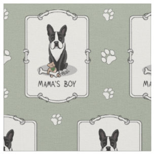 Mamas Boy Boston Terrier (schwarz) - Niedlicher Hu Stoff