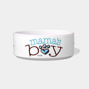 Mama's Boy Cat Blue Paw Print Napf