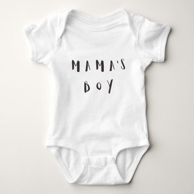 Mama's Boy - Fun Quote Baby Jersey Strampler (Vorderseite)