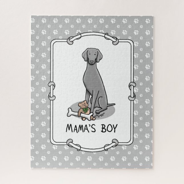 Mama's Boy Weimaraner (grau 1) Spielhundin Mutter  (Vertikal)