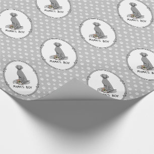 Mama's Boy Weimaraner (grau 1) Spielhundin Mutter Geschenkpapier