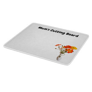 Mama's Cutting Board mit Vase aus Pflücken Schneidebrett