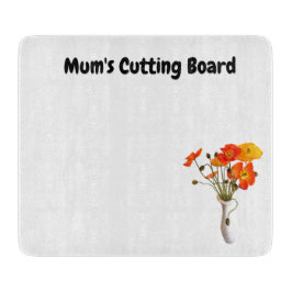 Mama's Cutting Board mit Vase aus Pflücken Schneidebrett