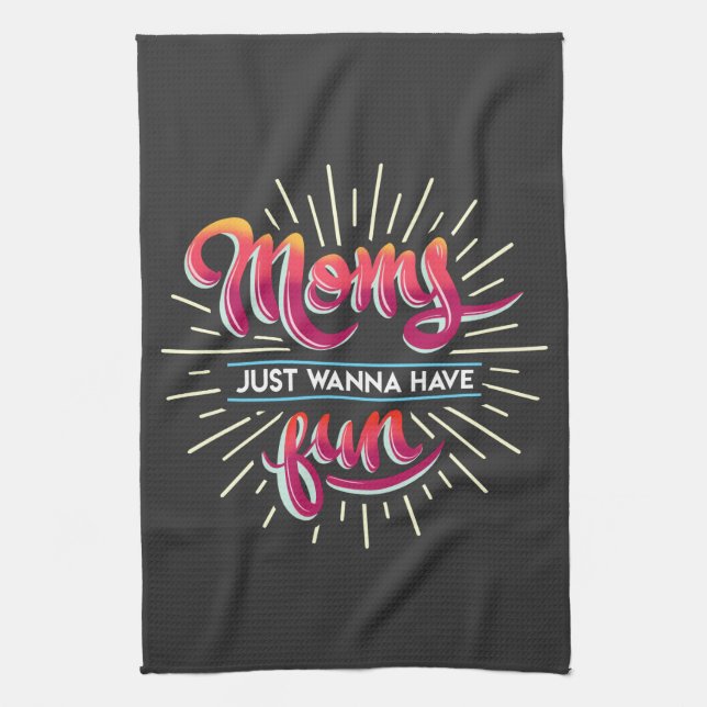 Mamas, die nur gerne Typografie haben Geschirrtuch (Vertikal)