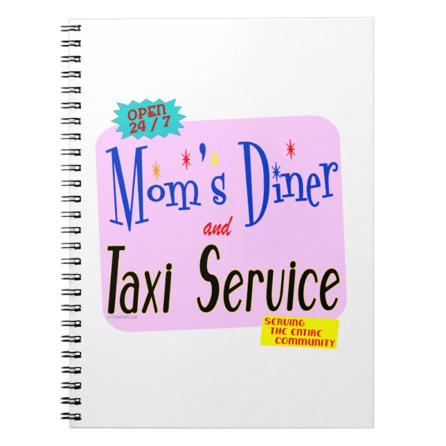 Mamas Diner und Taxi Service Retro Sprichwort Notizblock (Vorderseite)
